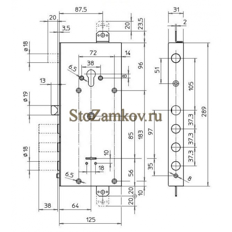 Врезной замок CISA 57.986.48 с системой New Cambio Facile — ALPS